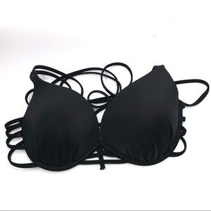 Shade & shore black bikini bra top C 34c 38c 36c M